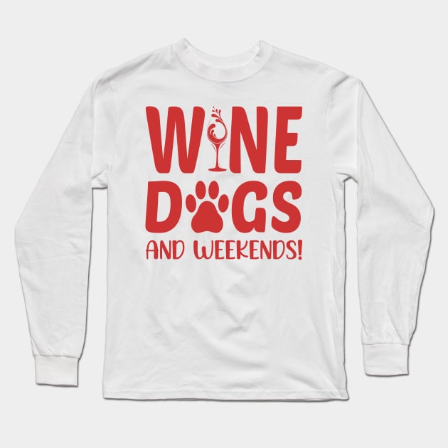 dogs and wine Long Sleeve T-Shirt by walidhamza